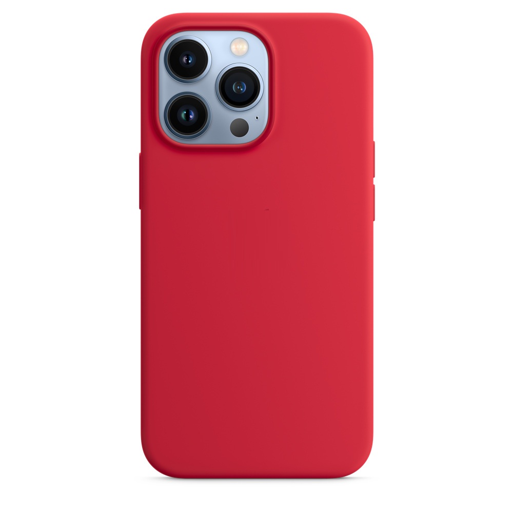 Силиконовый чехол Naturally Silicone Case with MagSafe Red для iPhone 13 Pro