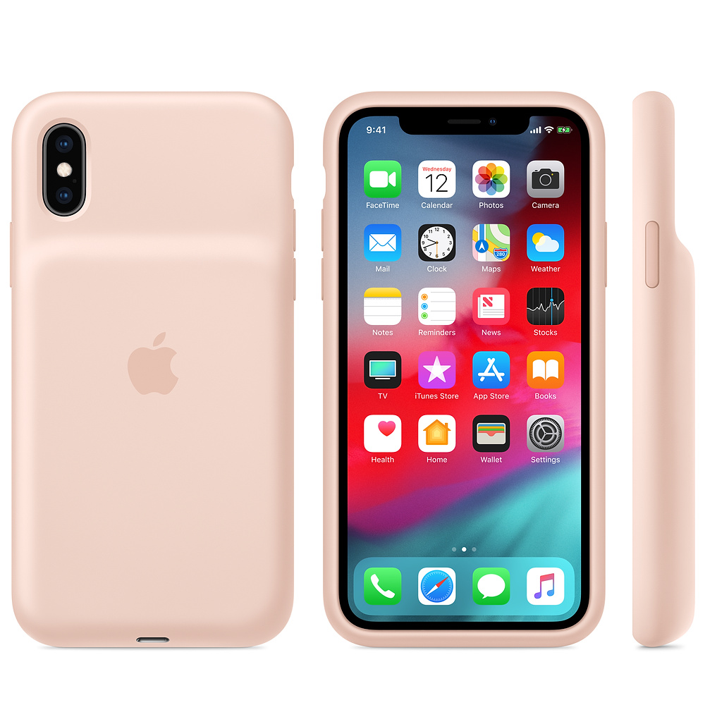 Силиконовый чехол-аккумулятор Apple iPhone XS Smart Battery Case Pink Sand (MVQP2ZM/A) для iPhone Xs