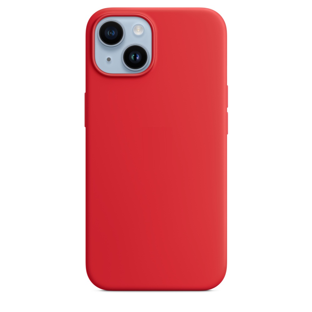 Силиконовый чехол Naturally Silicone Case with MagSafe Red для iPhone 14