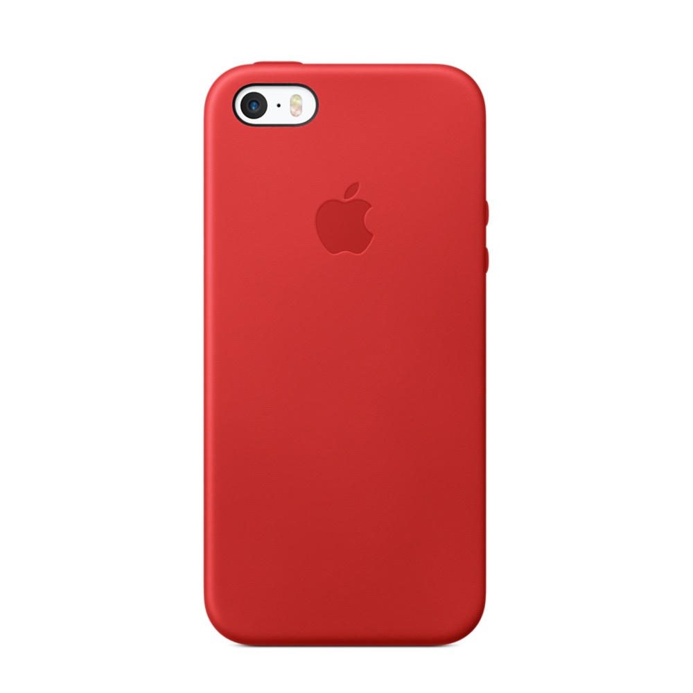 Кожаный чехол Apple Leather Case Red (MNYV2ZM/A) для iPhone 5S/SE