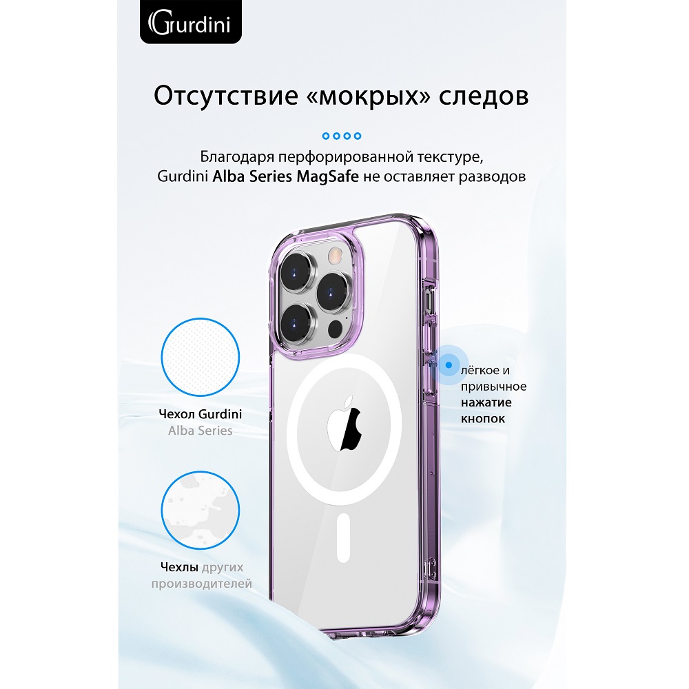 Чехол Gurdini Alba Series with Magsafe Clear для iPhone 14 Pro Max