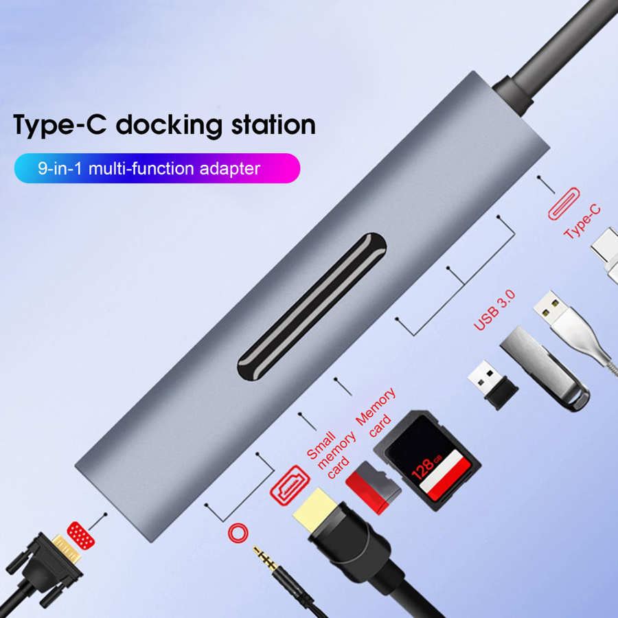 USB-концентратор iNeez Multi-Port 9-in-1 V161B Type-C