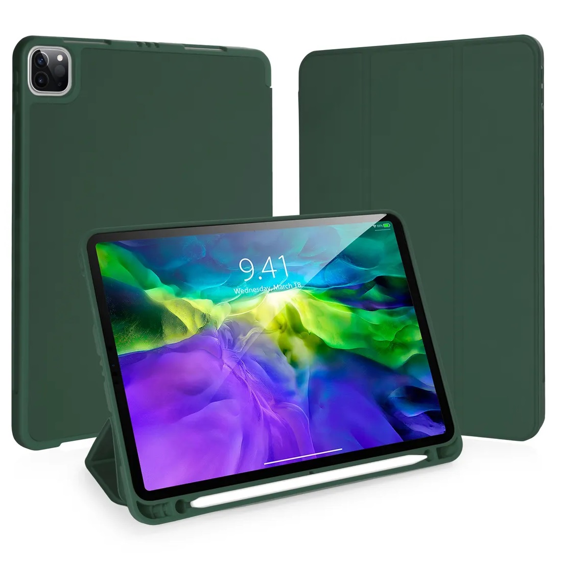 Чехол-книжка Gurdini Milano Series (pen slot) для iPad Pro 11 Pine Green