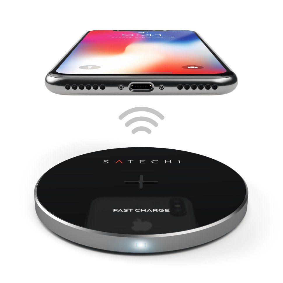 Беспроводное зарядное устройство Satechi Wireless Charger Space Grey ST-WCPM