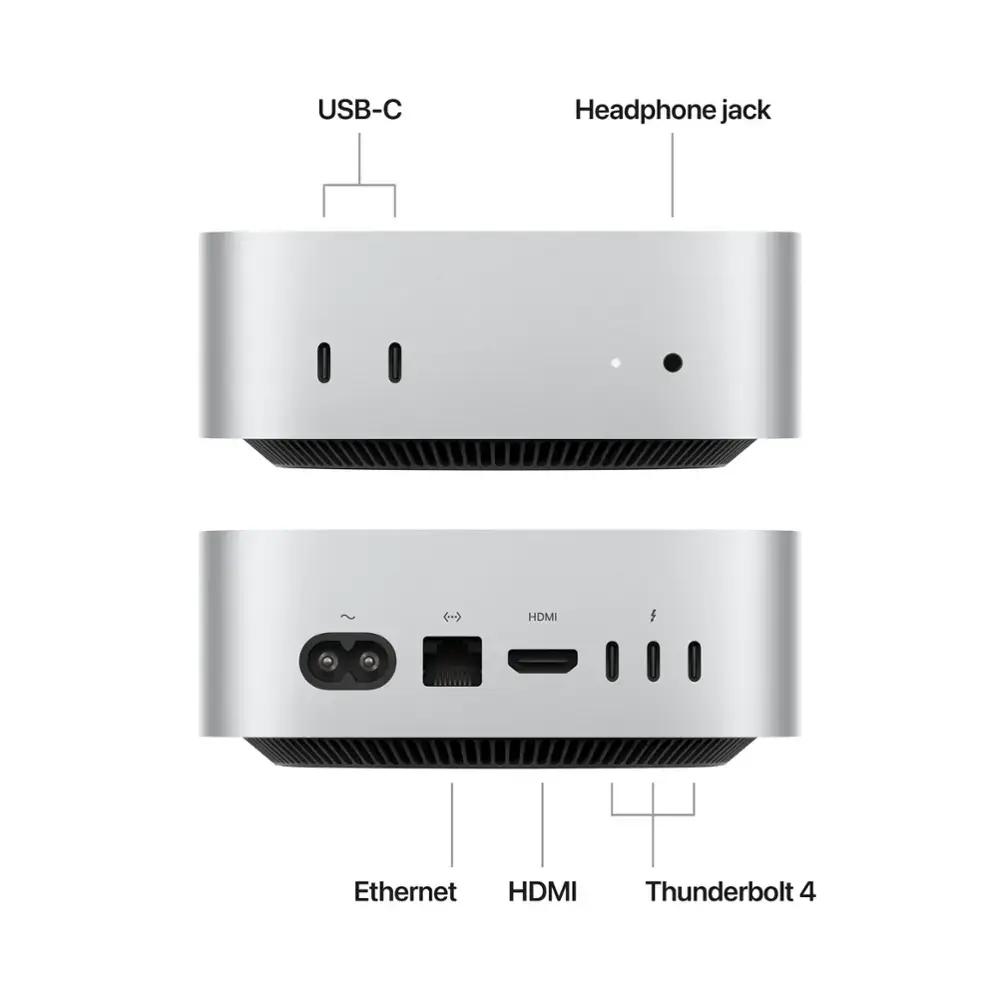 Настольный компьютер Apple Mac mini 2024 (Z1CF000DX/Z1JX00034) Apple M4, 24 ГБ RAM, 1 ТБ SSD, Apple graphics 10-core, MacOS, silver