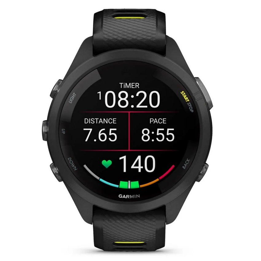 Умные часы Garmin Forerunner 265S Black Bezel and Case with Black/Amp Yellow Silicone Band (010-02810-13)