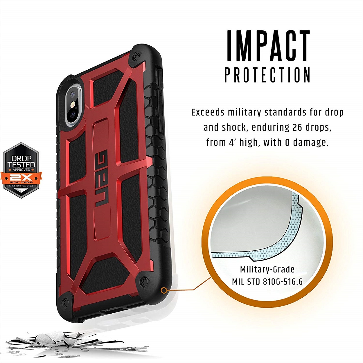 Чехол UAG Monarch для iPhone X/Xs Crimson