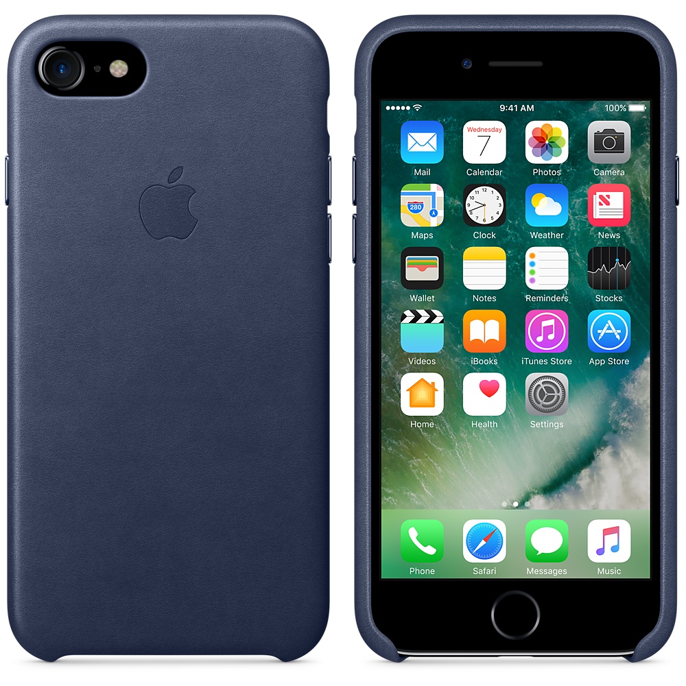 Кожаный чехол Apple iPhone 7 Leather Case Midnight Blue (MXYN2ZM/A) для iPhone 7/iPhone 8/SE (2020)