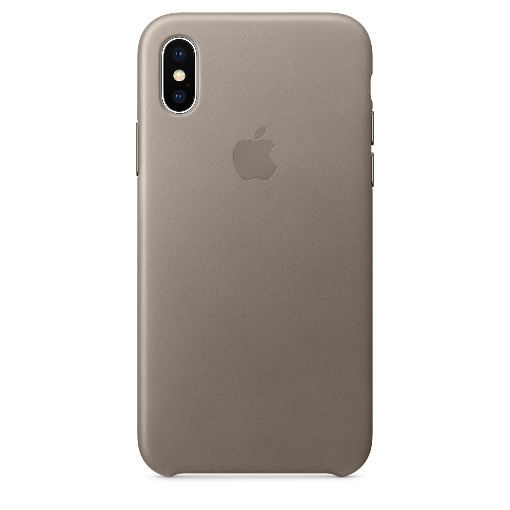 Кожаный чехол Apple iPhone X Leather Case - Taupe (MQT92ZM/A) для iPhone X