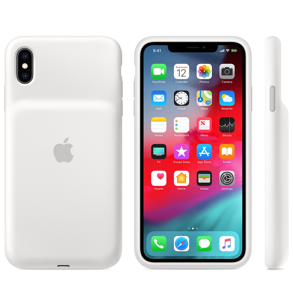 Силиконовый чехол-аккумулятор Apple iPhone XS Max Smart Battery Case White (MRXR2ZM/A) для iPhone Xs Max