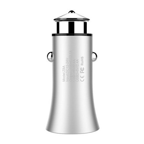 Автомобильное зарядное устройство Hoco Titan Dual USB Car Charger Silver 1A - 2.4A