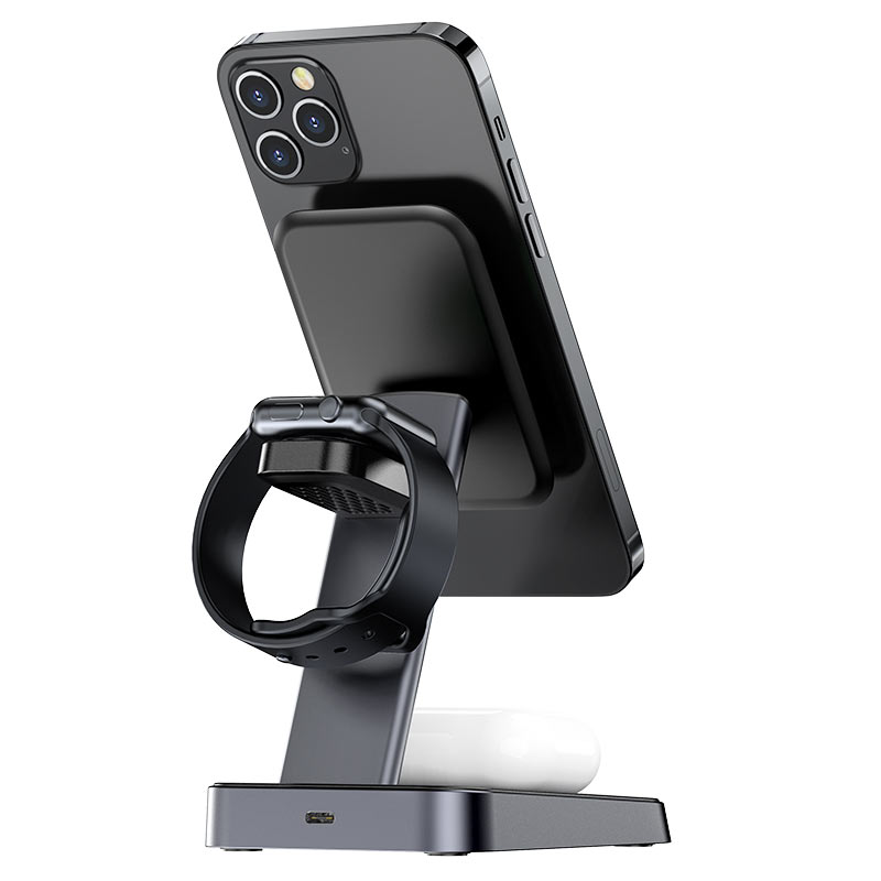 Беспроводное зарядное устройство ACEFAST Fast Wireless Charger Desktop Holder E3 3-in-1 Black