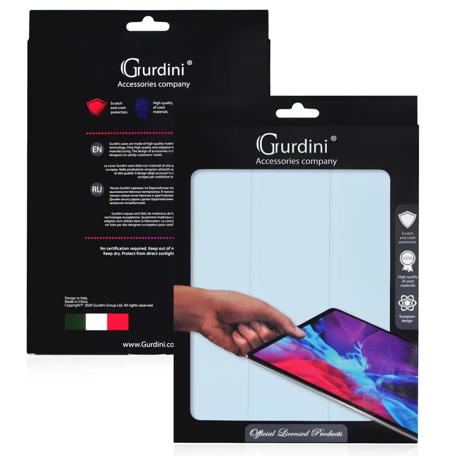 Чехол-книжка Gurdini Milano Series (pen slot) для iPad Pro 12.9 (2020-2022)/Air 13 (2024) Cloud Blue