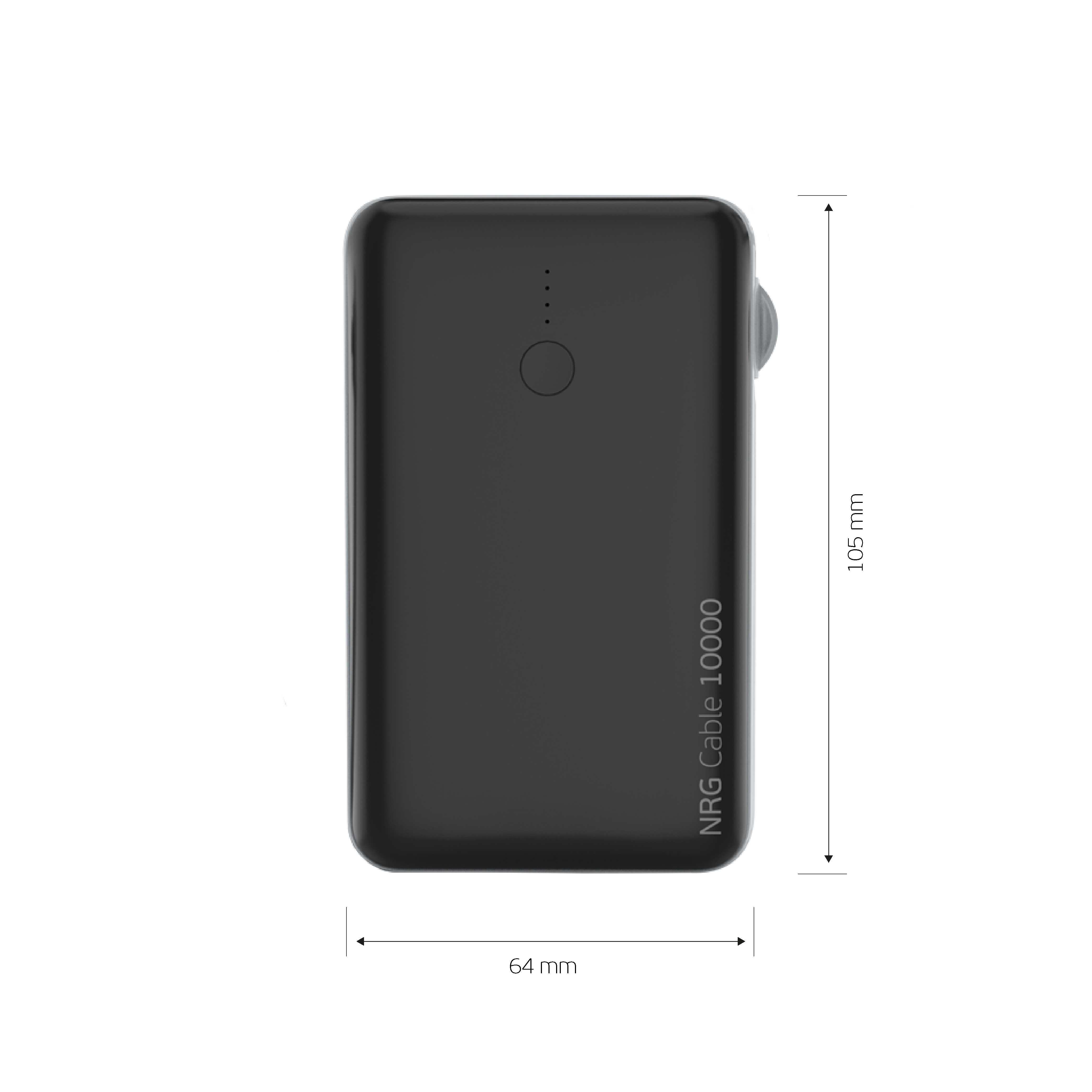 Внешний аккумулятор Deppa NRG Cable 4 в 1, 10000 mAh - 2.1A, дата-кабели Type-C, Lightning, Micro-USB (33561) Black