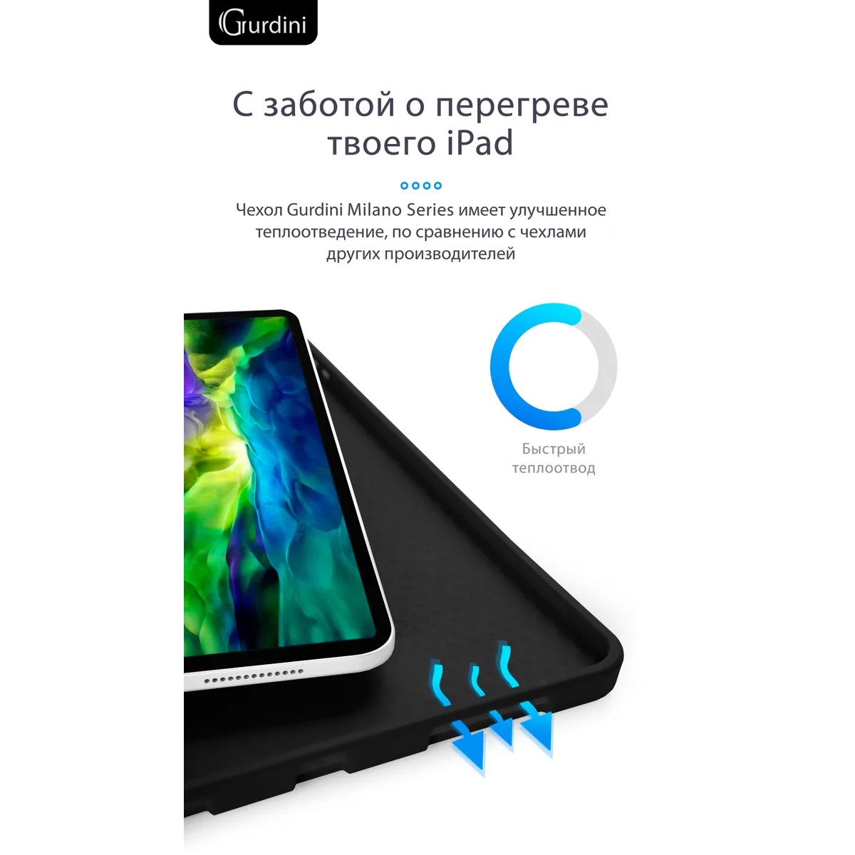 Чехол-книжка Gurdini Milano Series (pen slot) для iPad Pro 11 Black