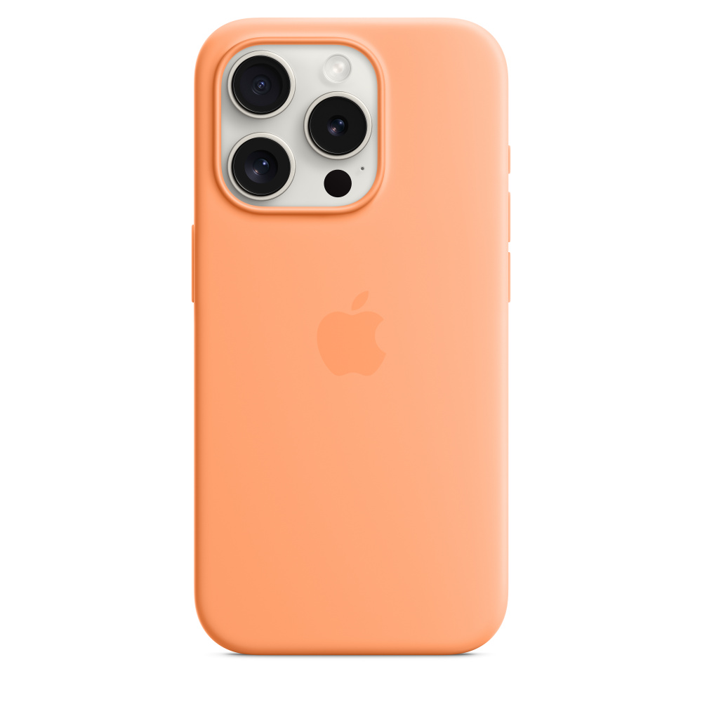 Силиконовый чехол Apple iPhone 15 Pro Silicone Case with MagSafe - Orange Sorbet (MT1H3ZM/A) для iPhone 15 Pro