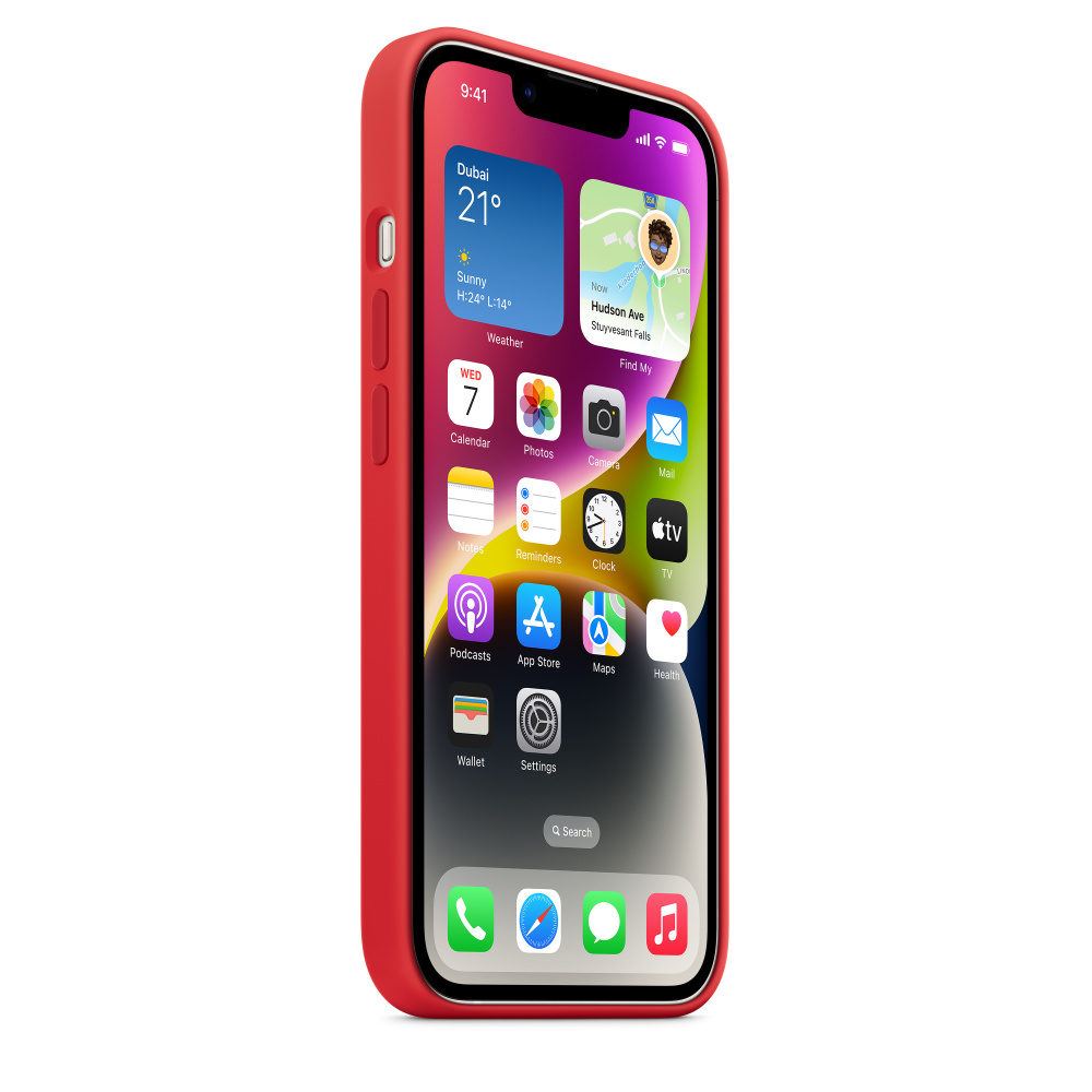 Силиконовый чехол Naturally Silicone Case with MagSafe Red для iPhone 14