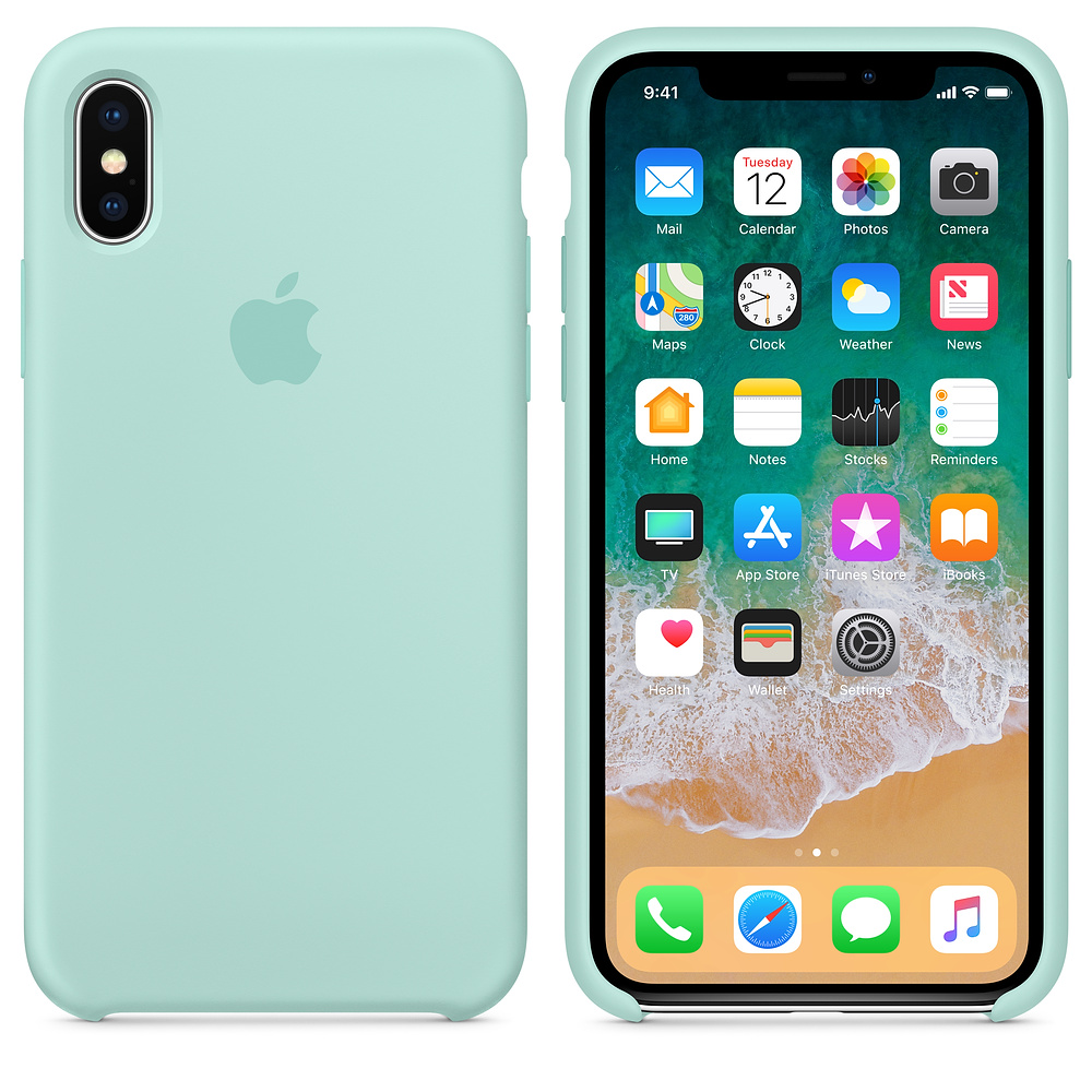 Силиконовый чехол Apple iPhone X Silicone Case - Marine Green (MRRE2ZM/A) для iPhone X