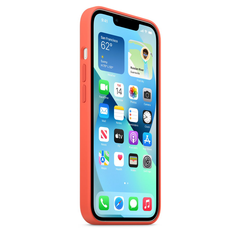 Силиконовый чехол Naturally Silicone Case with MagSafe Nectarine для iPhone 13