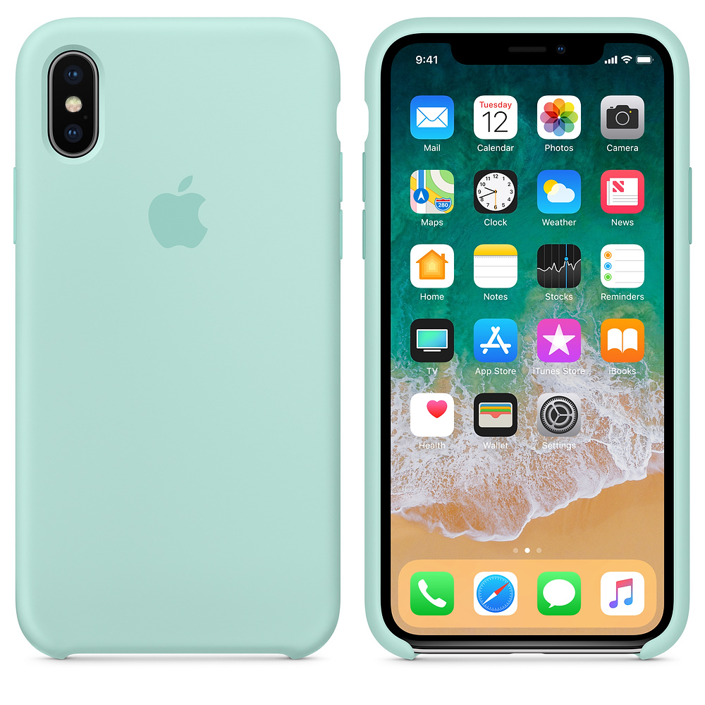 Силиконовый чехол Apple iPhone X Silicone Case - Marine Green (MRRE2ZM/A) для iPhone X