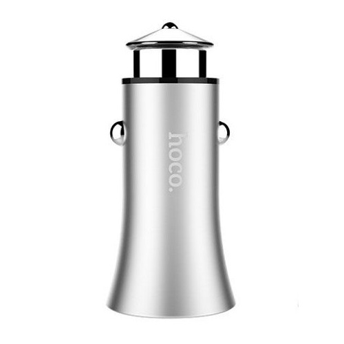 Автомобильное зарядное устройство Hoco Titan Dual USB Car Charger Silver 1A - 2.4A