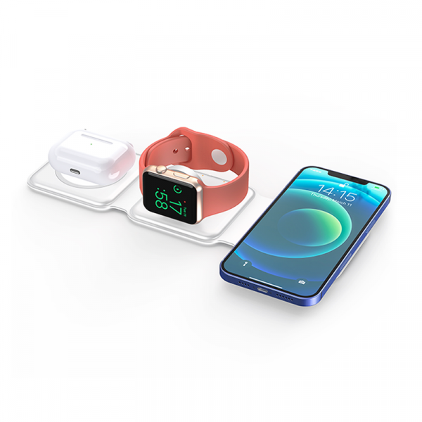 Беспроводное зарядное устройство WIWU M6 Power Air 3in1 Wireless Charge 15W USB-C White