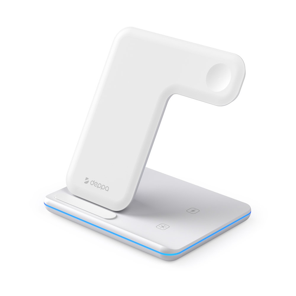 Беспроводное зарядное устройство Deppa Charging Stand Neo 3 в 1 (24017) для Apple iPhone/ Watch/AirPods/ 20W/ White