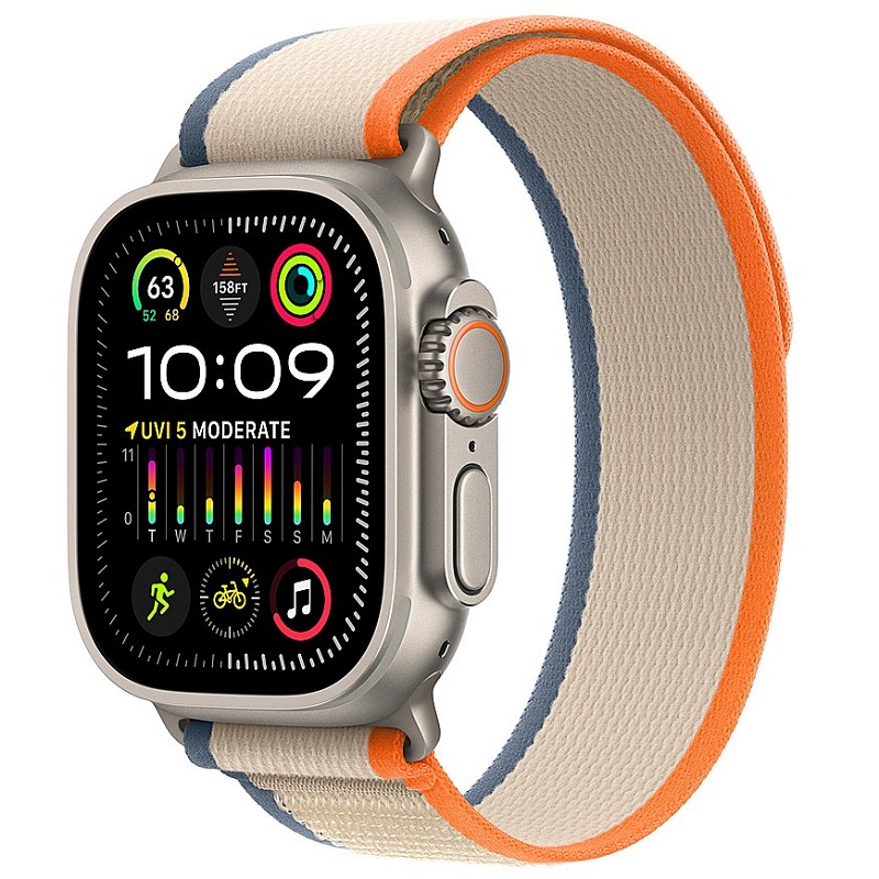 Умные часы Apple Watch Ultra 2 GPS + Cellular, 49mm Titanium Case with Orange/Beige Trail Loop - S/M