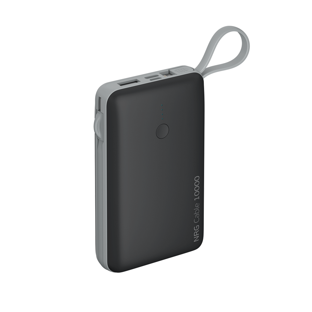 Внешний аккумулятор Deppa NRG Cable 4 в 1, 10000 mAh - 2.1A, дата-кабели Type-C, Lightning, Micro-USB (33561) Black