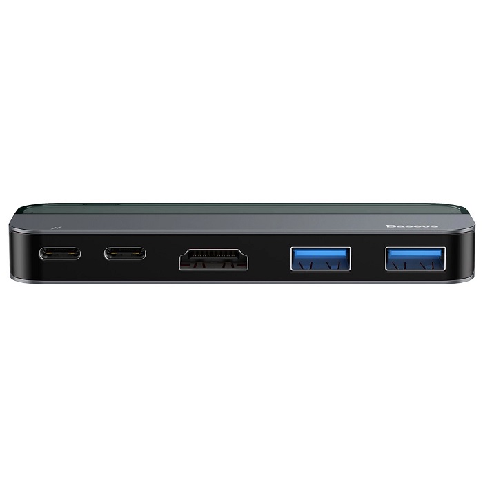 USB-концентратор Baseus Type-C Multi-functional HUB Adapter Transparent Series Type-C to USB3.0x2/HDMI/ Type-Cx2 (CAHUB-TD0G) для Macbook